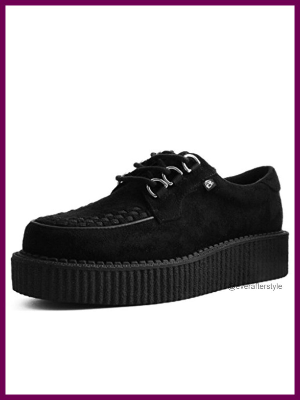 Faux Suede Creeper Sneakers Lace Up Chunky Platform Shoes